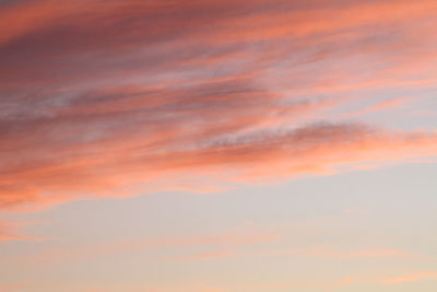 Low angle view of orange sky