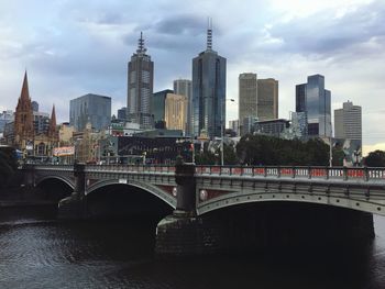 Bridge over river in city