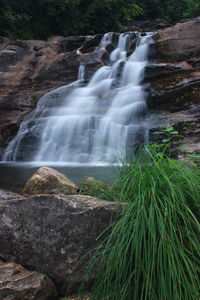 Scenic view of waterfall