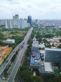 High angle view of cityscape