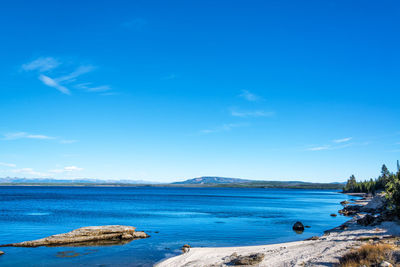 Yellowstone lake in yellowstone national park as seen from west thumb geyser basin