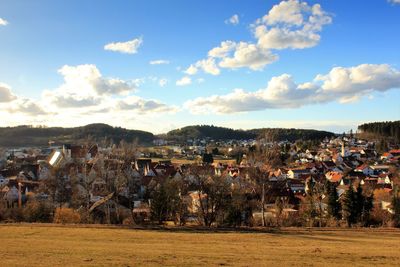 Townscape against sky