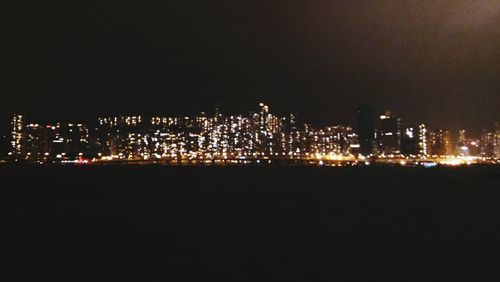 View of illuminated cityscape