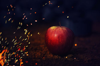 Close-up of apples on table