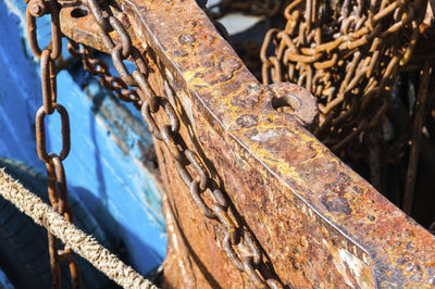 Close-up of rusty chain