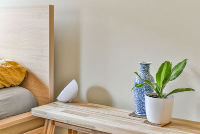 Potted plant on table at home