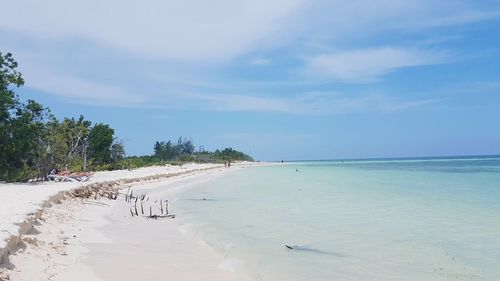 View of calm beach against the sky