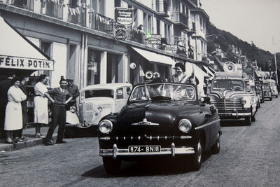 Cars on street in city