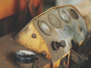 Close-up of rusty vehicle part