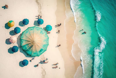 High angle view of beach