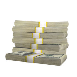 Close-up of stacked stack against white background