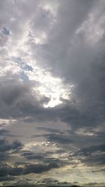 Low angle view of cloudy sky