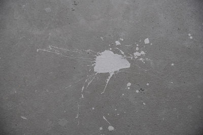 High angle view of footprints on street