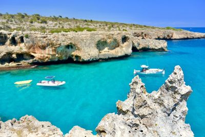 Scenic view of sea and rocks
