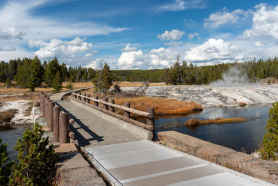 Geyser basin in yellowstone national park