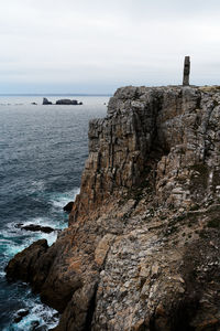 Scenic view of sea against sky at crozon in the bretagne france