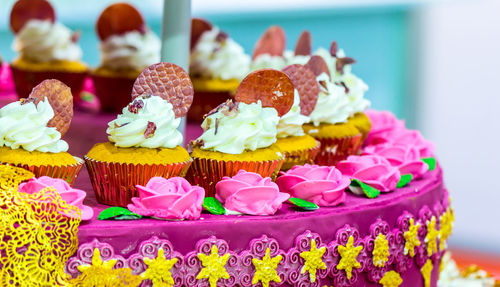 Close-up of cupcakes
