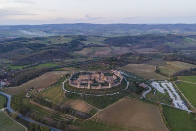 High angle view of landscape against sky