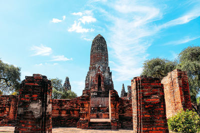 Old temple building against sky