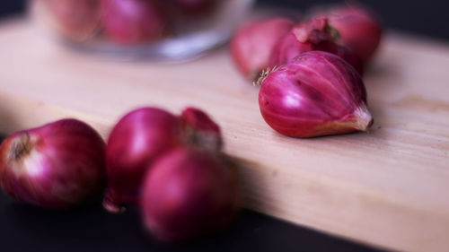 Close-up of food on table