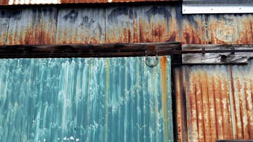 Low angle view of rusty walls