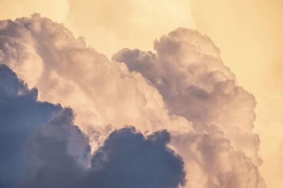 Low angle view of clouds in sky during sunset