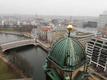 Aerial view of buildings in city