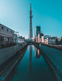 View of city buildings against sky