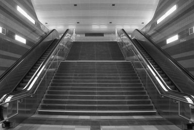 Low angle view of escalator