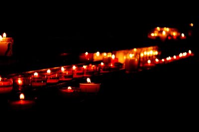 View of illuminated lights at night