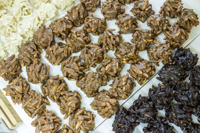 High angle view of vegetables for sale