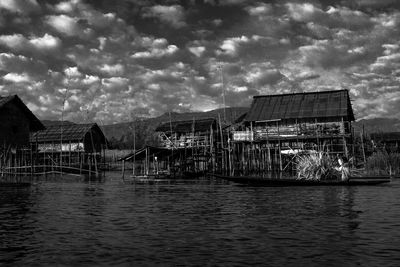 View of buildings in sea