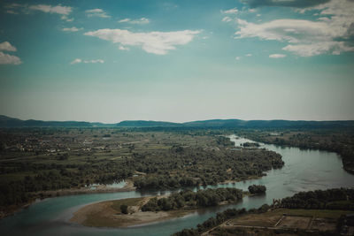 Scenic view of river against sky