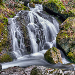 Scenic view of waterfall