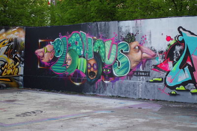View of graffiti on wall