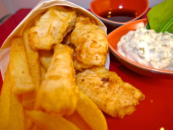 Close-up of food served in plate