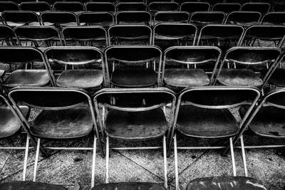 Full frame shot of empty chairs