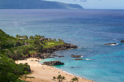 High angle view of beach