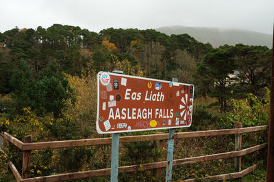 Close-up of road sign