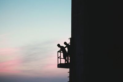 Low angle view of sky at sunset