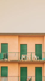 Low angle view of building against clear sky