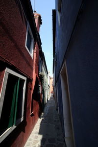 Narrow alley amidst buildings in city