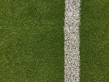 High angle view of soccer field