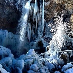 Scenic view of waterfall