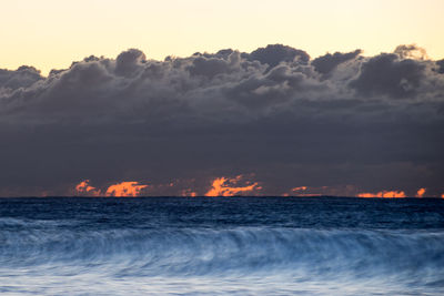 Scenic view of sea during sunset