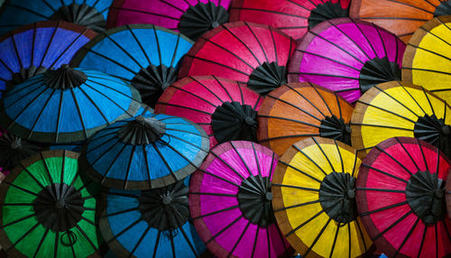 Full frame shot of multi colored umbrellas