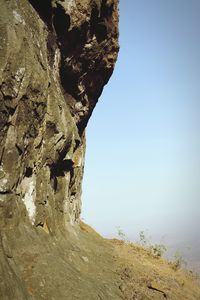 Rock formations against clear sky