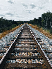 View of railroad tracks against sky