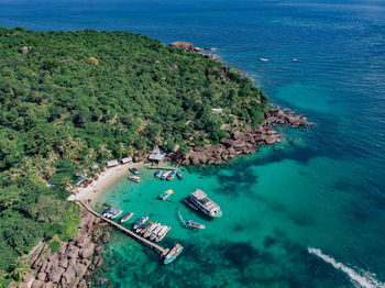 High angle view of beach