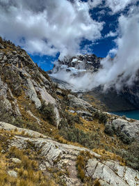 Scenic view of mountains against sky